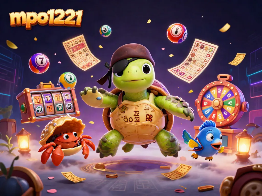 Engage in mpo1221, featuring a vibrant pirate-themed casino scene with characters and game elements.