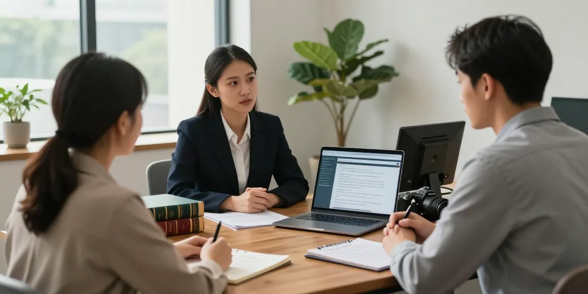 Family lawyer consultation illustrating expertise in related site legal matters with clients.