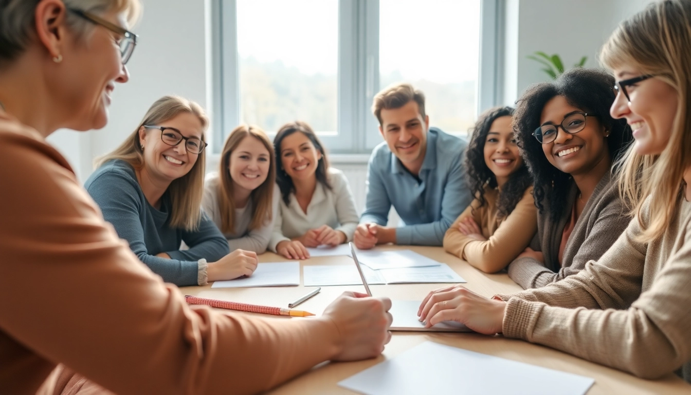 Support team discussing individualised living options in a cozy room setting.