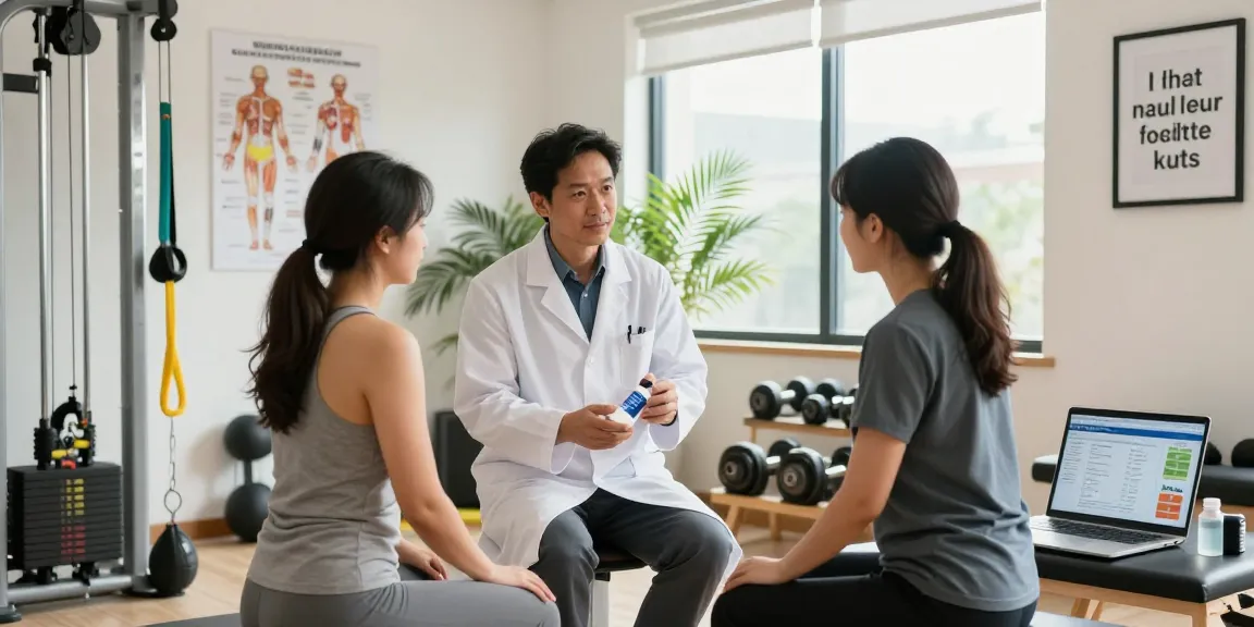Consultation at Somatrop Steroid Shop discussing muscle recovery and health.