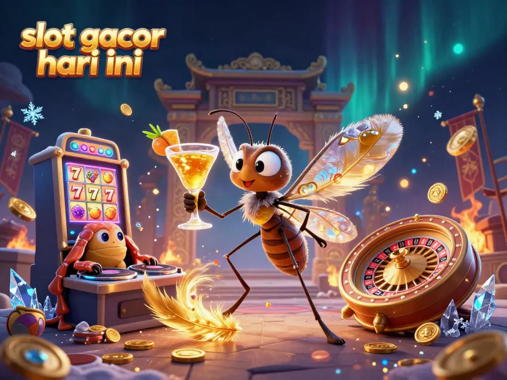 Experience thrilling wins with slot gacor hari ini in this vibrant 3D casino scene.