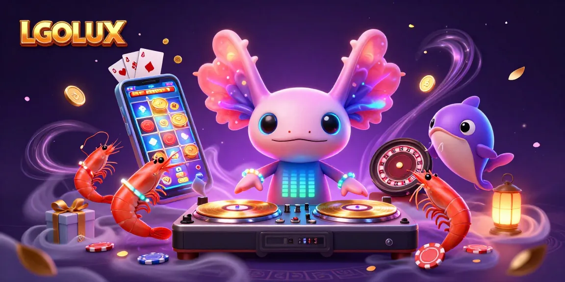 Experience the excitement of LGOLUX gaming with vibrant characters and dynamic slot elements.