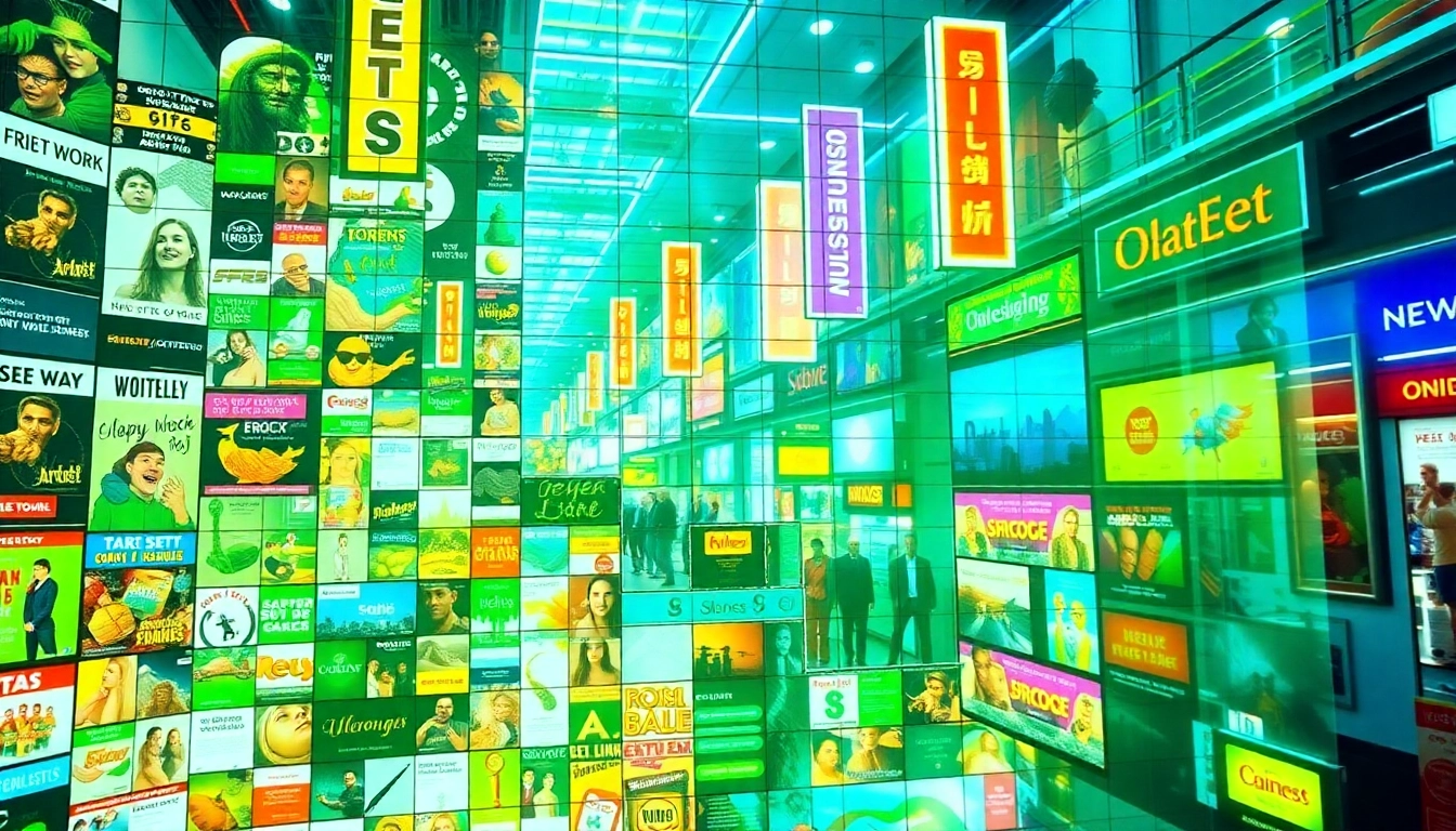 Engaging visualization of the million dollar homepage with vibrant advertisements in a dynamic digital setting.
