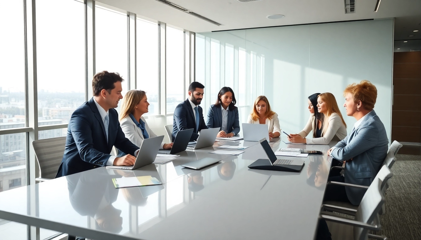 Enhance your understanding of Multi-state title and escrow services through professional collaboration in a modern office.