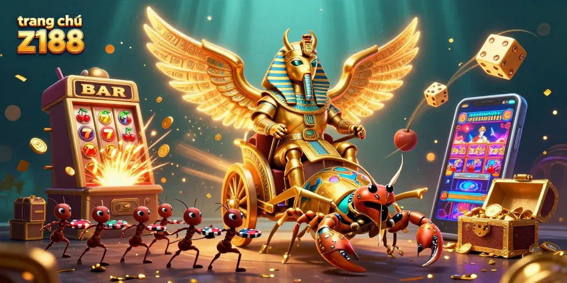 Experience the excitement of gaming with the trang chủ z188 online casino, showcasing vibrant characters and dynamic casino elements.